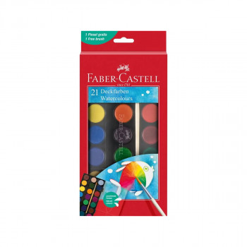 Водени боици + четка, Faber Castell, 1/21 