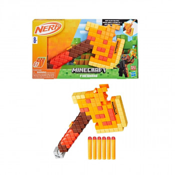 Играчка секира со мека муниција, Nerf Minecraft Firebrand, Dart Blasting Axe 