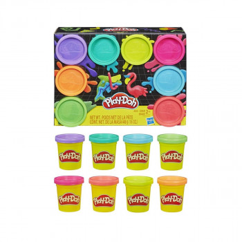 Тесто за моделирање - сет од 8 бои, Play-Doh - Neon 