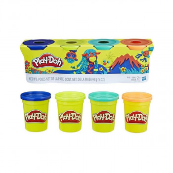 Тесто за моделирање - сет од 4 бои, Play-Doh - Wild 