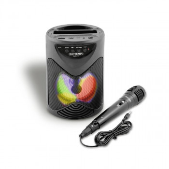 Безжичен звучник со микрофон и RGB светла, Tech - цилиндар, мал 