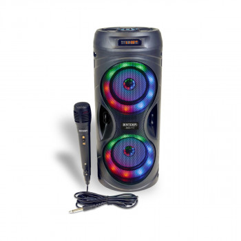 Безжичен звучник со микрофон и RGB светла, Tech - цилиндар, голем 