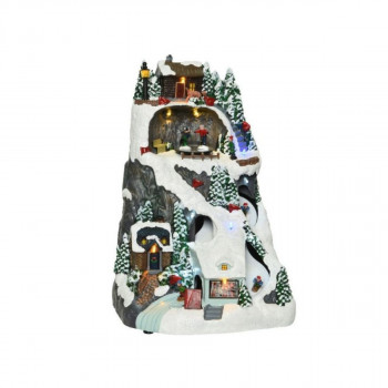 Декоративна фигура со LED светла, Mountain w/Houses 