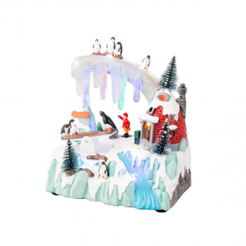 Декоративна фигура со LED светла, Winter Scenery w/Penguins 