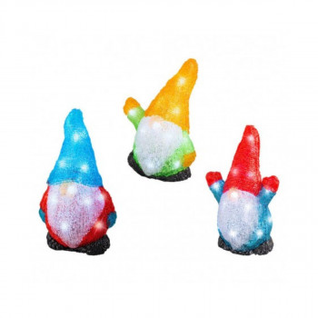 Декоративна фигура со LED светла, Gnome, 3 бои 