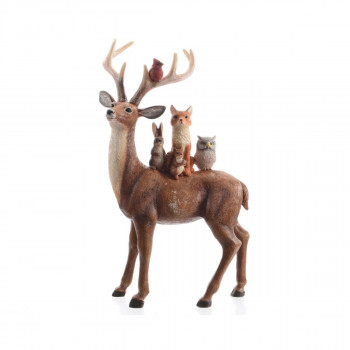 Декоративна фигура, Reindeer w/Animals, 25 cm 