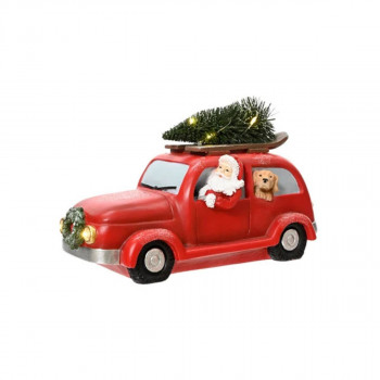 Декоративна фигура, Santa in Car w/Christmas Tree 