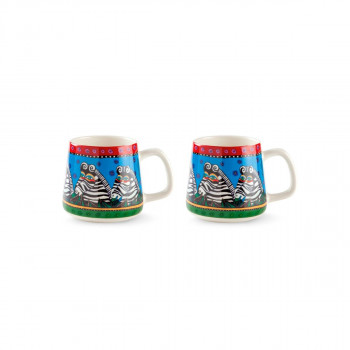 Сет од 2 шолји, Laurel Burch - Jungle Red/Blue, 360ml 