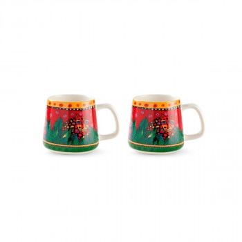 Сет од 2 шолји, Laurel Burch - Jungle Red/Yellow, 360ml 