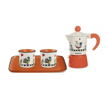 Сет мока + 2 шолји и послужавник, Cocoricò Orange 