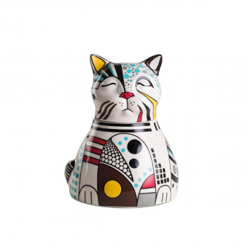 Декоративна керамичка кутија, Warà Cat White, 21.5 x 27.5 cm 