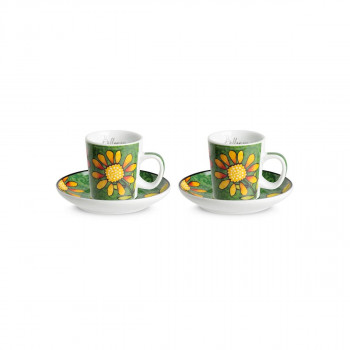 Сет од 2 шолји со тацни, Bellamore Green, 100ml 