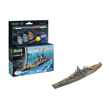 Макета + бои и алатки, Model Set Battleship USS New Jersey, 1:1200 