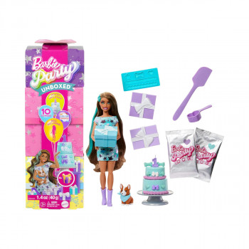 Сет за игра Barbie: Party Unboxed - Pet Birthday: Corgi 