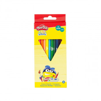 Сет од 12 дрвени боици,  Play-Doh Art & Activity - Triangular 