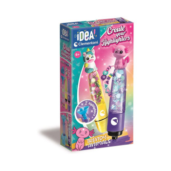 Сет за изработка, Idea Clementoni - Create Your Highliters: Trendy Animals 