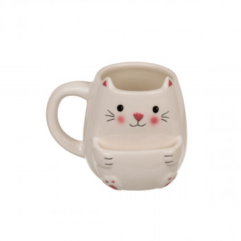 Шолја со држач за колаче, Cookie Cuddlers: Cat, 400 ml 