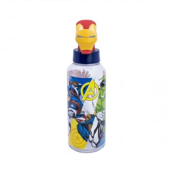 Детско шише со 3Д фигура, Avengers: 7 Wonders - Iron Man, 560 ml 