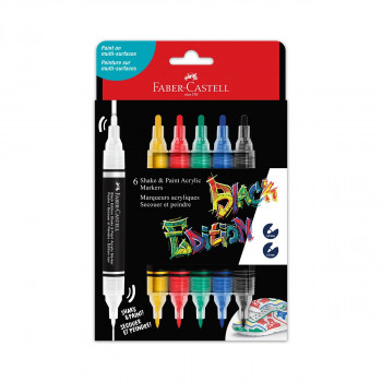 Акрилни маркери, Shake & Paint Classic - Black Edition, 6 бои 