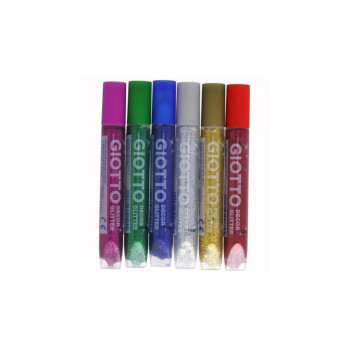 Течно лепило со глитер, Décor Glitter, 10.5ml, 6 бои 