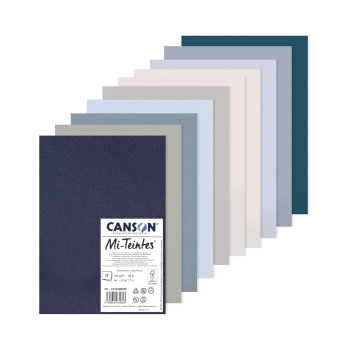 Сет хартии во боја, Canson Mi-Teintes A4, 160 г/м², Cool Tones 