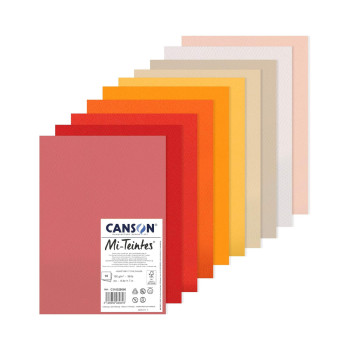 Сет хартии во боја, Canson Mi-Teintes A4, 160 г/м², Warm Tones 