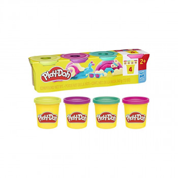 Сет од 4 чашки Play-Doh тесто за моделирање - Vibrant 