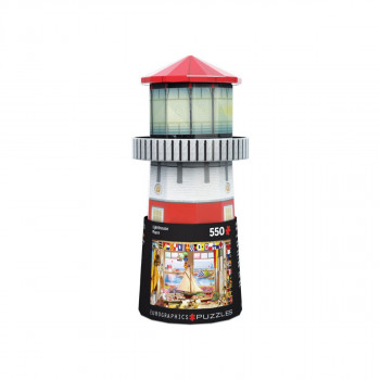 Сложувалка во 3Д метална кутија, Lighthouse Tin, 550 парчиња 