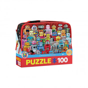 Сложувалка во торбичка за ужинка, Robots, 100 парчиња 