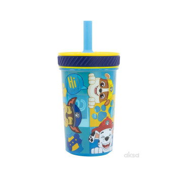 Чаша со сламка, Paw Patrol, 370ml 