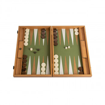 Сет за табла, Premium Leatherette Olive Green 