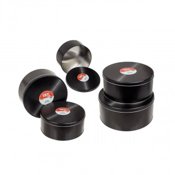 Сет од 2 метални кутии Vinyl Record 