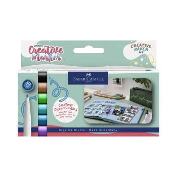 Сет креативни маркери, Faber Castell - Creative Haven, 1/6 