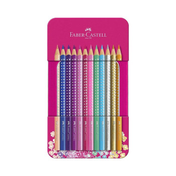 Дрвени боици во метална кутија, Faber Castell - Sparkle, 1/12 