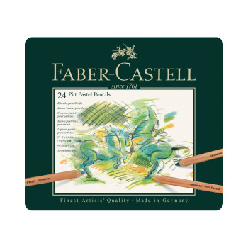 Дрвени боици во метална кутија, Faber Castell - Pitt Pastel, 1/24 