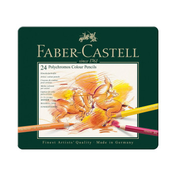 Дрвени боици во метална кутија, Faber Castell - Polychromos, 1/24 