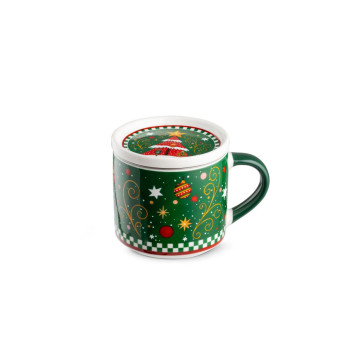 Шолја со поклопка, Albero Natale Verde, 400ml 