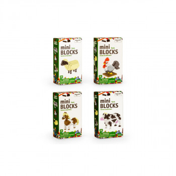 Мини сет коцки за градба, Farmyard Mini Blocks, 4 модели 