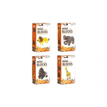 Мини сет коцки за градба, Wildlife Mini Blocks, 4 модели 