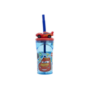 Чаша со сламка, Pixar: Cars Stickers, 360ml 