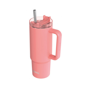 Термос-чаша со сламка, Quokka - Vibe: Coral, 880ml 