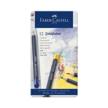 Дрвени боици во метална кутија, Faber Castell - Goldfaber, 1/12 