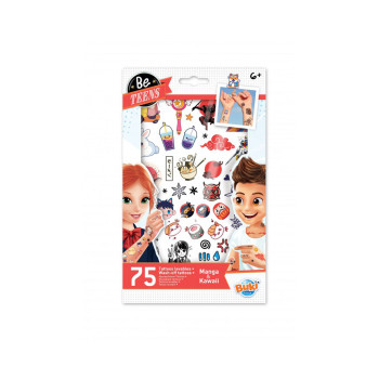 Сет детски тетоважи 'Be Teens - Wash-off Tattoos: Manga & Kawaii' 