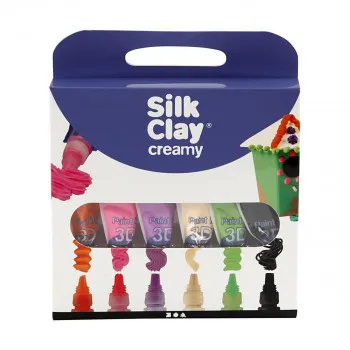 Сет глина за изработка - дополнителни бои, Silk Clay® Creamy additional colours, 6 x 35мл 
