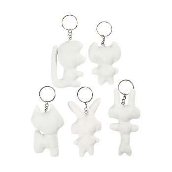 Сет платнени приврзоци за клуч, Fabric Figures with key rings, 5 парчиња 