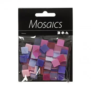 Плочки за мозаик - виолетови, Мини Mosaic, lilac/dark lilac, 25g, 10 x 10 мм 