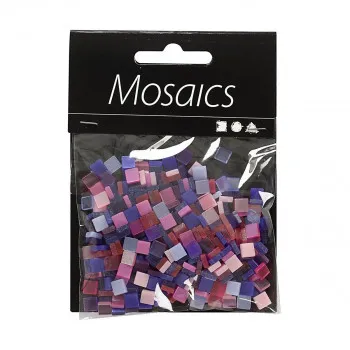 Плочки за мозаик - виолетови, Мини Mosaic, lilac/dark lilac, 25g, 5 x 5 мм 