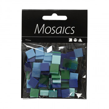 Плочки за мозаик - сини/зелени, Мини Mosaic, blue/green harmony, 25g, 10 x 10 мм 