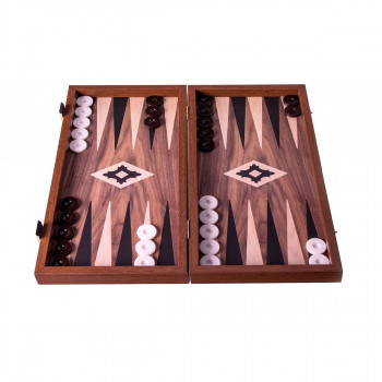 Сет за табла, Walnut replica wood, екстра мал 