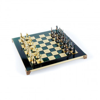 Сет за шах, Handcrafted Greek Mythology, голем, зелен со зелени/златни фигури 